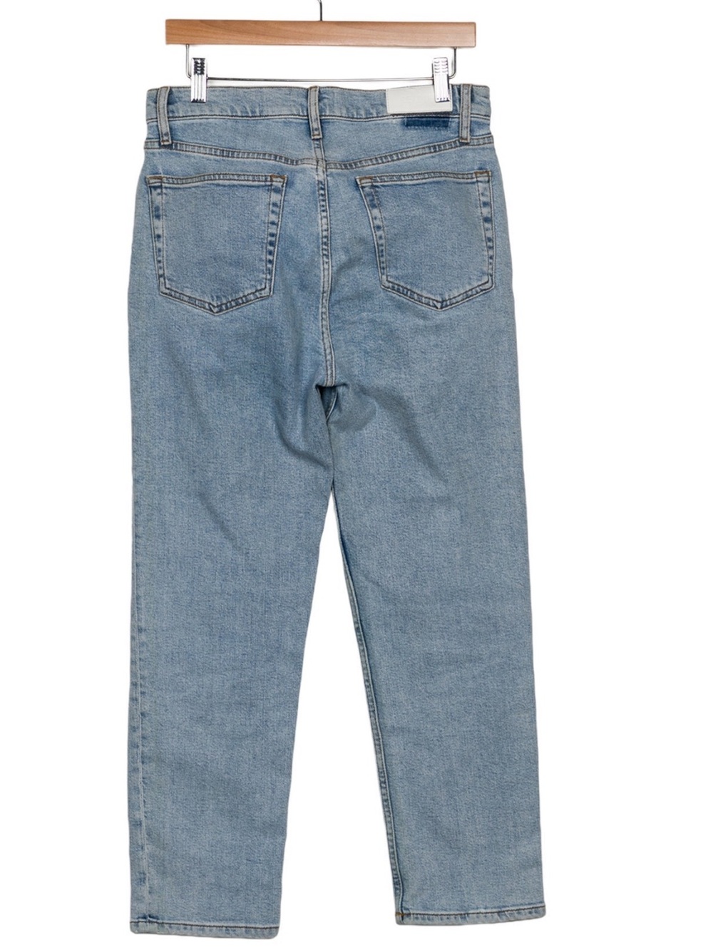 Redone Blue Womens High-Rise Straight Jeans